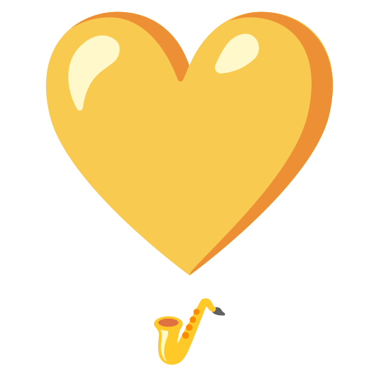 heavy heart exclamation mark ornament saxophone