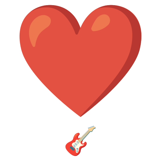 heavy heart exclamation mark ornament guitar