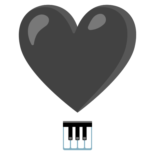 heavy heart exclamation mark ornament musical keyboard