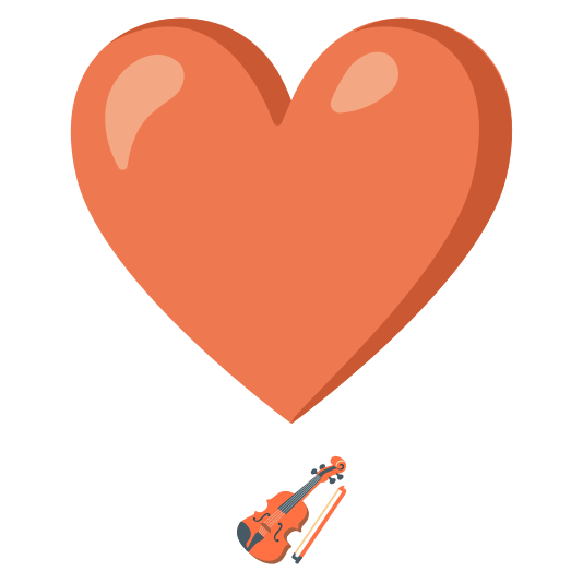 heavy heart exclamation mark ornament violin