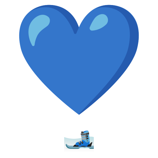 heavy heart exclamation mark ornament ski