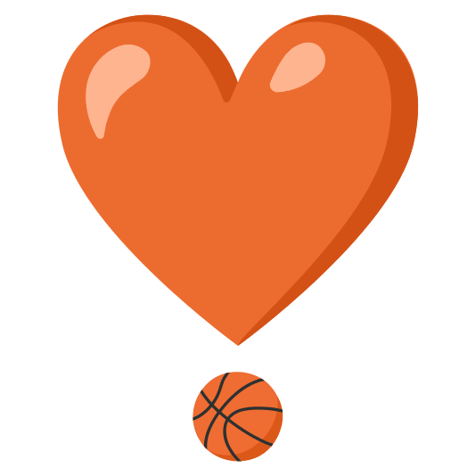 heavy heart exclamation mark ornament basketball