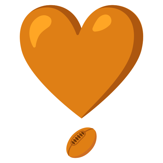 heavy heart exclamation mark ornament rugby football