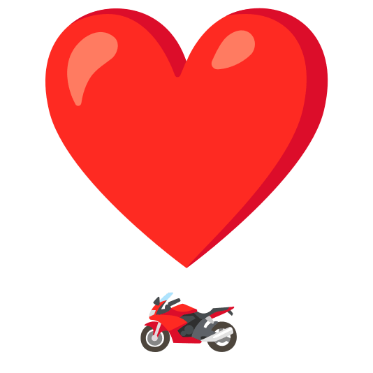 heavy heart exclamation mark ornament racing motorcycle