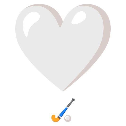 heavy heart exclamation mark ornament field hockey stick and ball