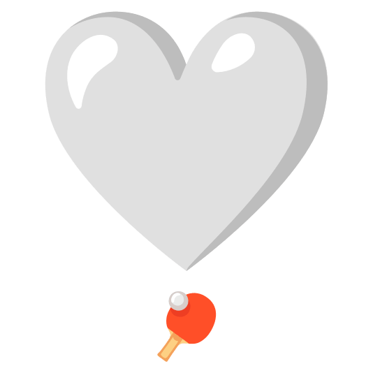 heavy heart exclamation mark ornament table tennis paddle and ball