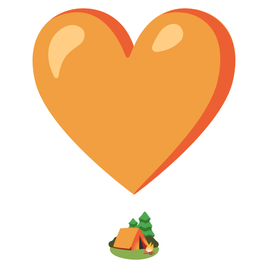 heavy heart exclamation mark ornament camping