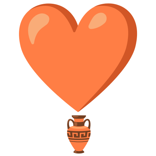 heavy heart exclamation mark ornament amphora