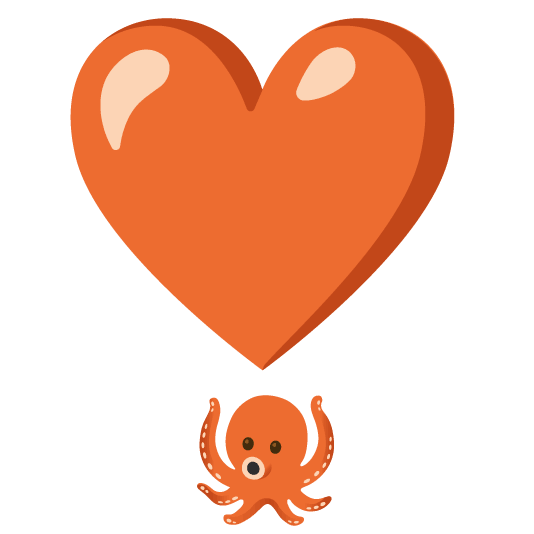 heavy heart exclamation mark ornament octopus