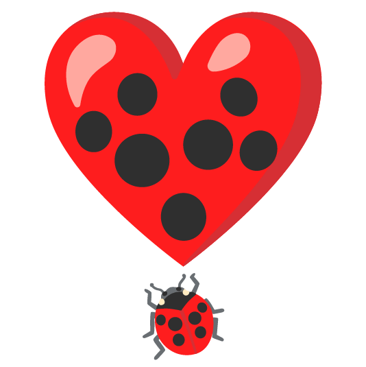 heavy heart exclamation mark ornament ladybug