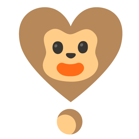 heavy heart exclamation mark ornament monkey face