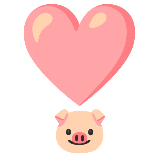 heavy heart exclamation mark ornament pig