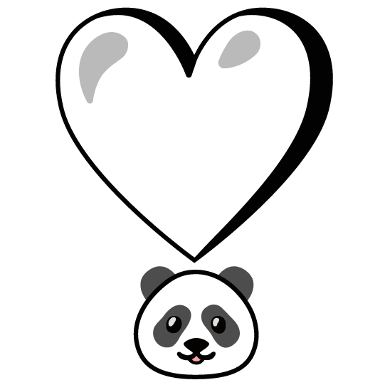 heavy heart exclamation mark ornament panda face