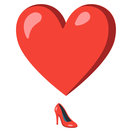 heavy heart exclamation mark ornament high heel