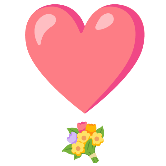 heavy heart exclamation mark ornament bouquet