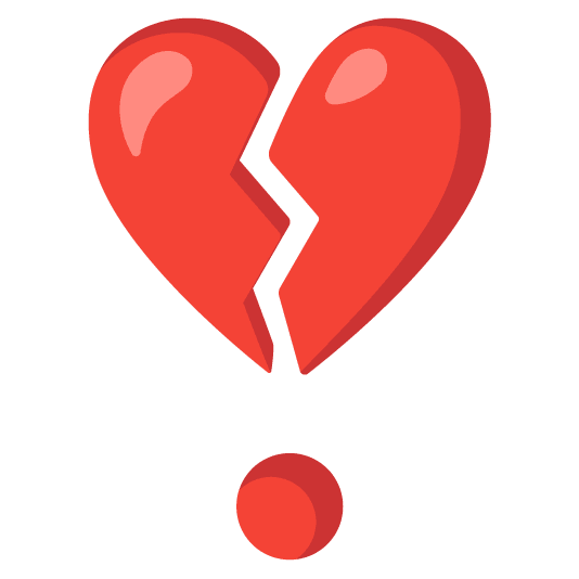 heavy heart exclamation mark ornament broken heart