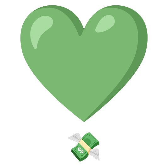 heavy heart exclamation mark ornament money with wings