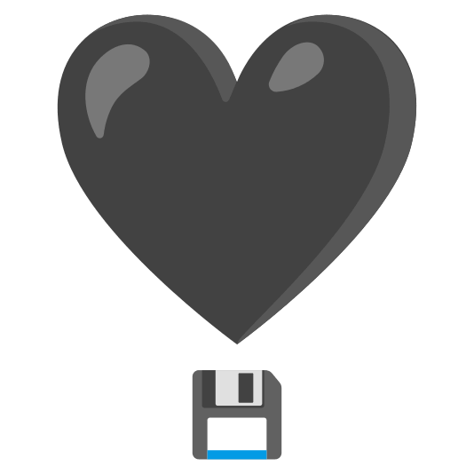 heavy heart exclamation mark ornament floppy disk