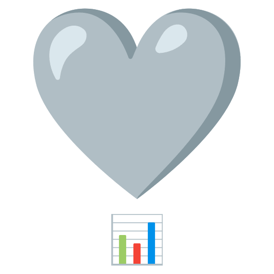 heavy heart exclamation mark ornament bar chart