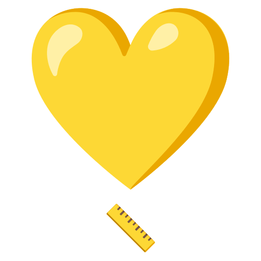 heavy heart exclamation mark ornament straight ruler