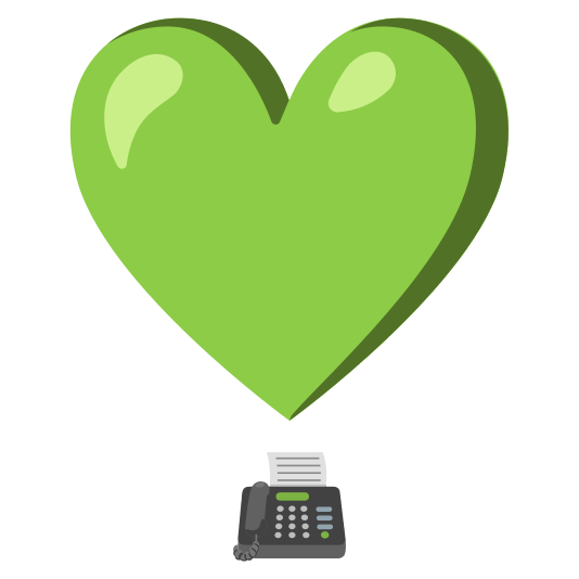 heavy heart exclamation mark ornament fax