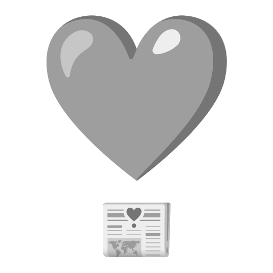 heavy heart exclamation mark ornament newspaper