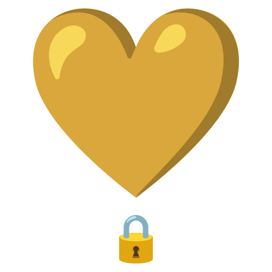 heavy heart exclamation mark ornament lock