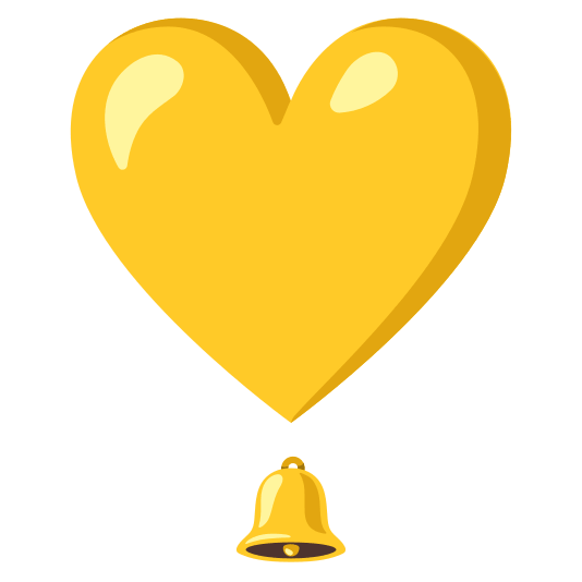 heavy heart exclamation mark ornament bell
