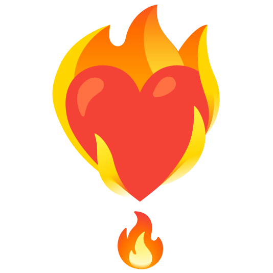 heavy heart exclamation mark ornament fire