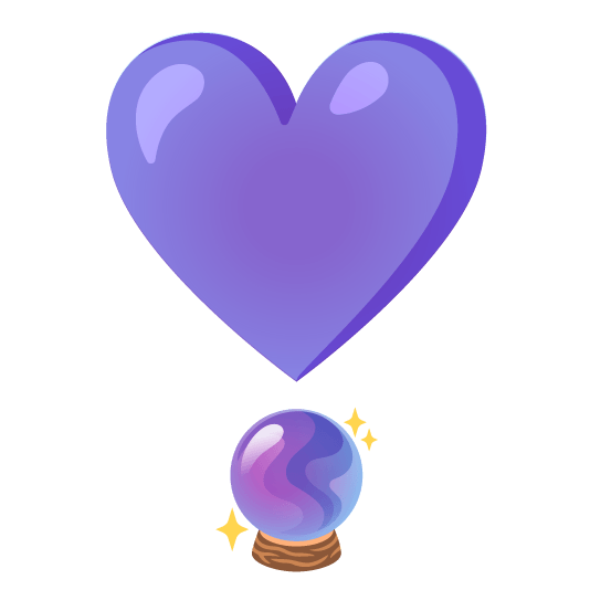 heavy heart exclamation mark ornament crystal ball