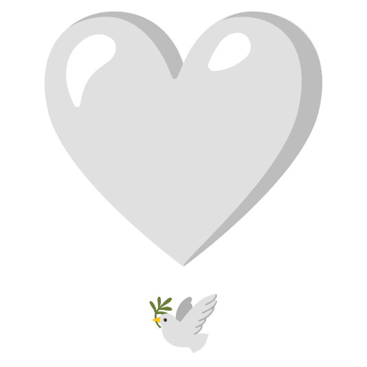heavy heart exclamation mark ornament dove of peace