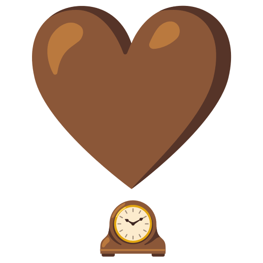 heavy heart exclamation mark ornament mantelpiece clock