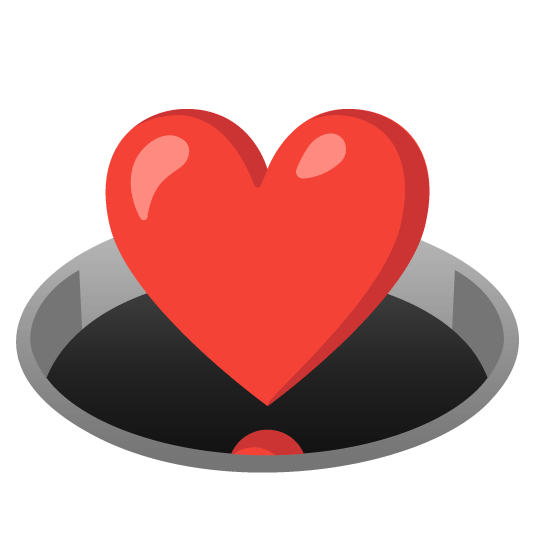 heavy heart exclamation mark ornament hole