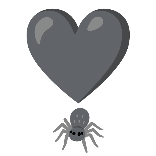 heavy heart exclamation mark ornament spider