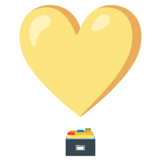 heavy heart exclamation mark ornament card file box