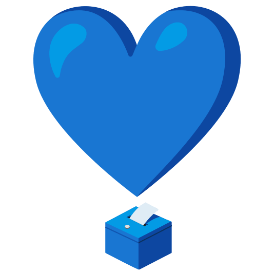 heavy heart exclamation mark ornament ballot box with ballot