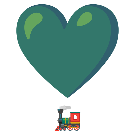 heavy heart exclamation mark ornament steam locomotive