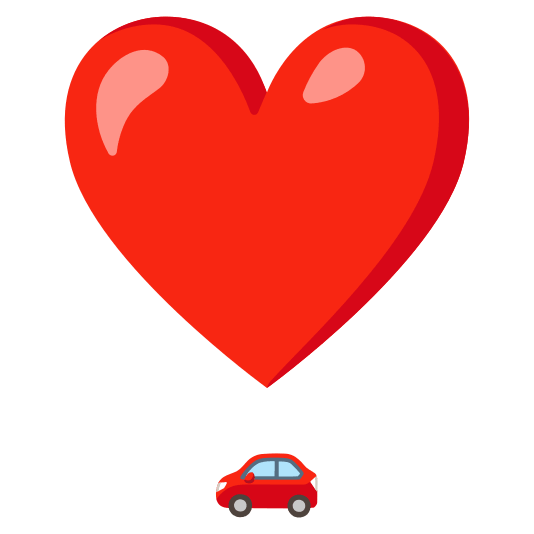 heavy heart exclamation mark ornament car