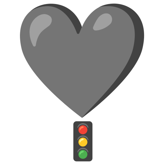 heavy heart exclamation mark ornament vertical traffic light
