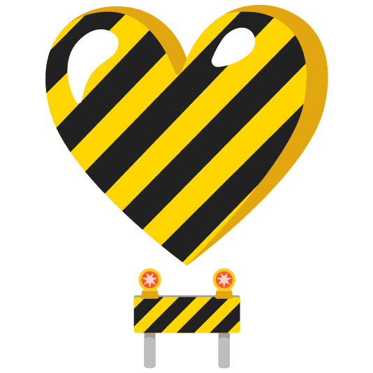 heavy heart exclamation mark ornament construction