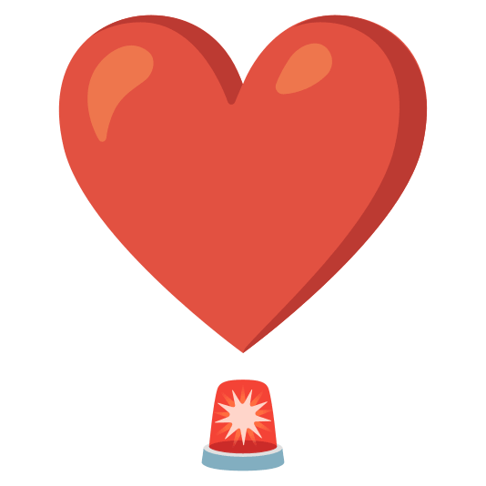 heavy heart exclamation mark ornament rotating light