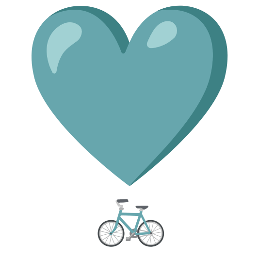 heavy heart exclamation mark ornament bike