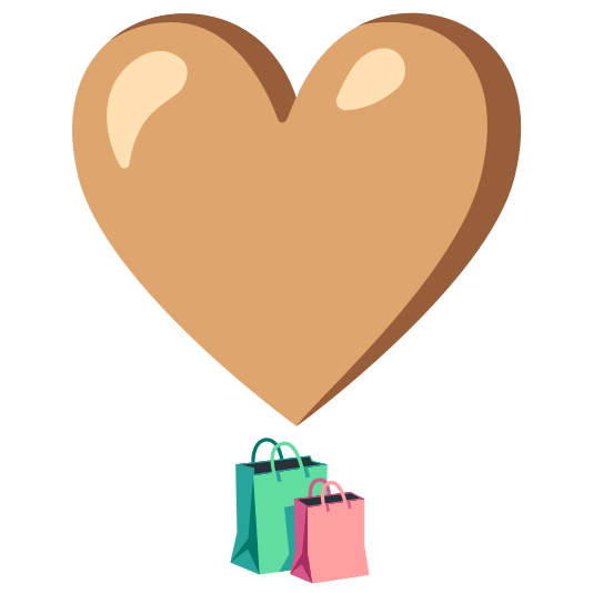 heavy heart exclamation mark ornament shopping bags