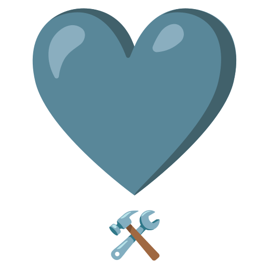 heavy heart exclamation mark ornament hammer and wrench