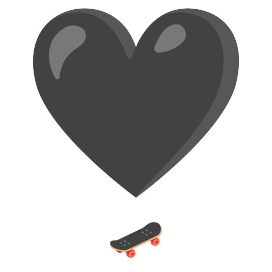 heavy heart exclamation mark ornament skateboard