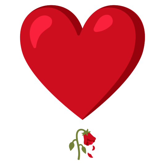 heavy heart exclamation mark ornament wilted flower