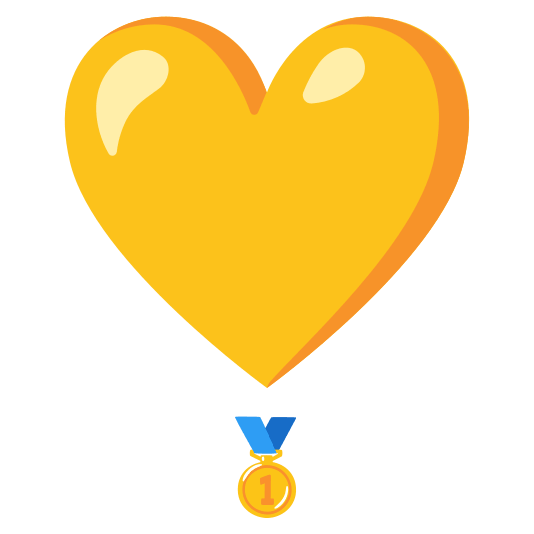 heavy heart exclamation mark ornament first place medal