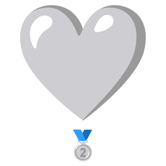 heavy heart exclamation mark ornament second place medal