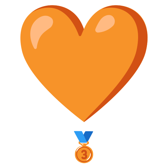 heavy heart exclamation mark ornament third place medal