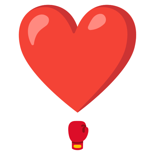 heavy heart exclamation mark ornament boxing glove